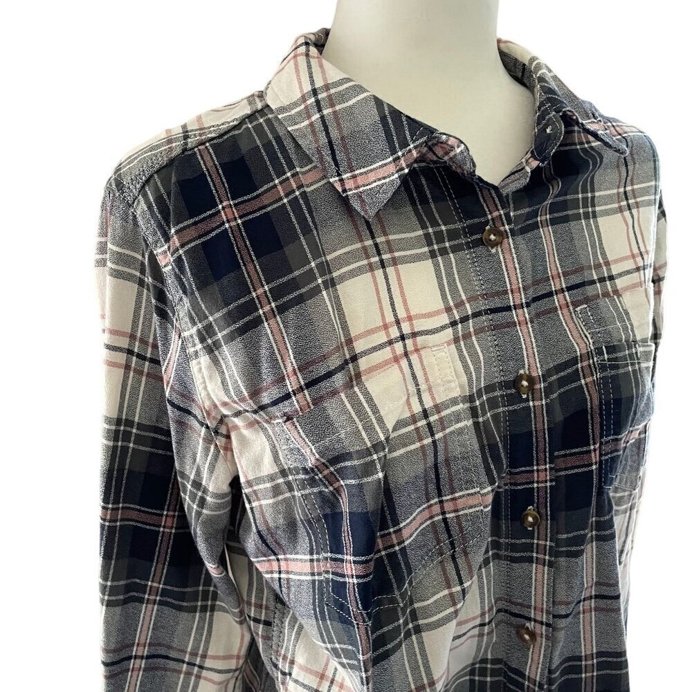 Carhartt Womens Plaid Button-Up Shirt L 100% Cotton Long Sleeve Casual - Picture 2 of 8